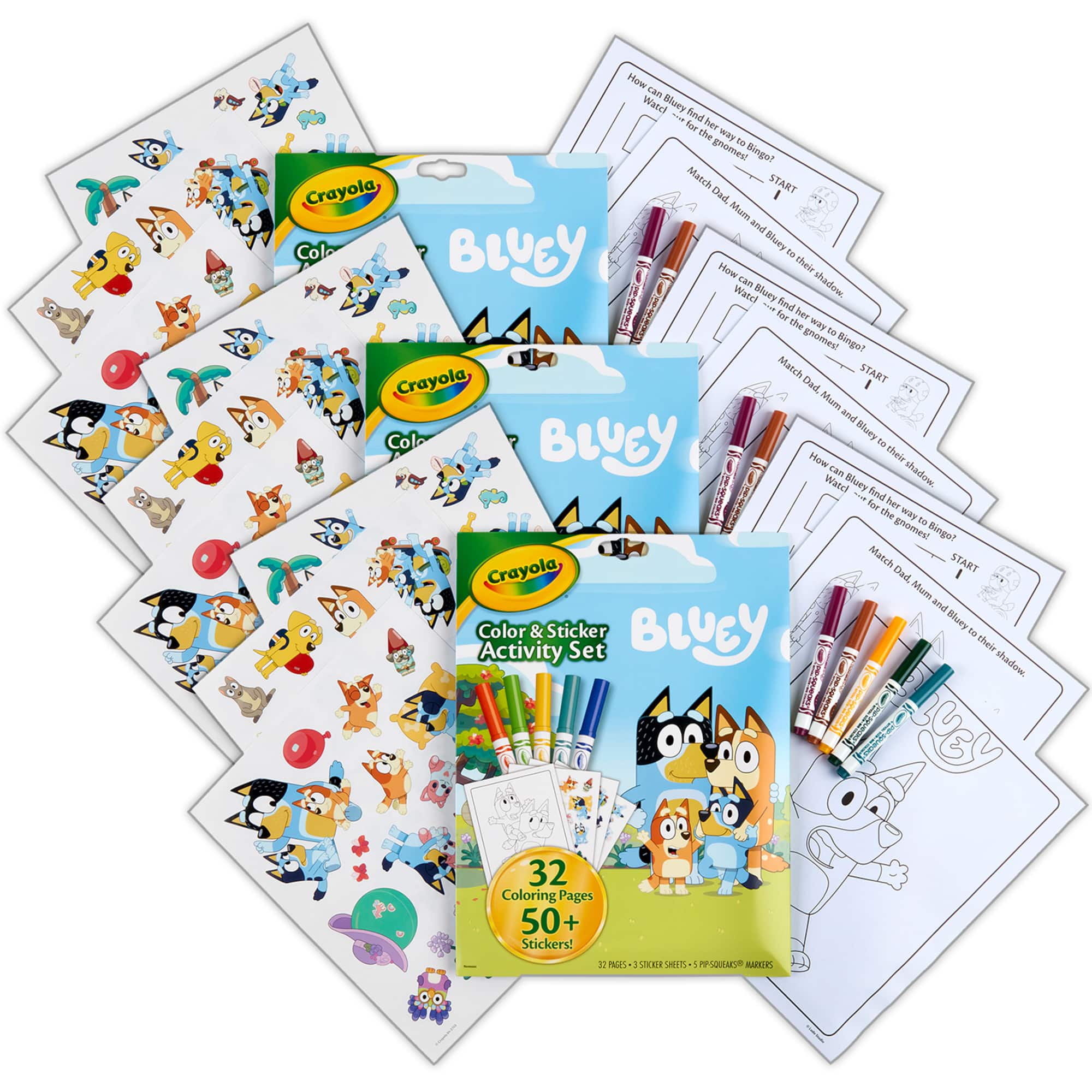 Crayola® Bluey Color & Sticker Activity Sets, 3ct.